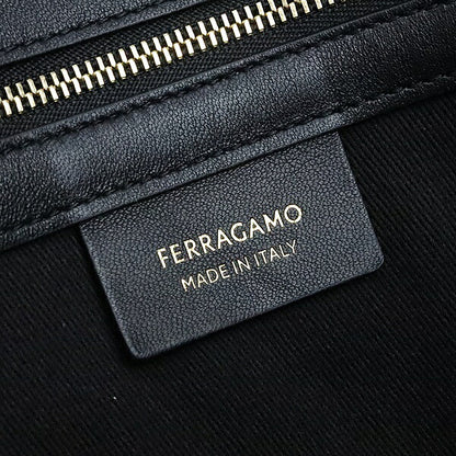Salvatore Ferragamo Canvas Beach Bag Black Size ONE SIZE