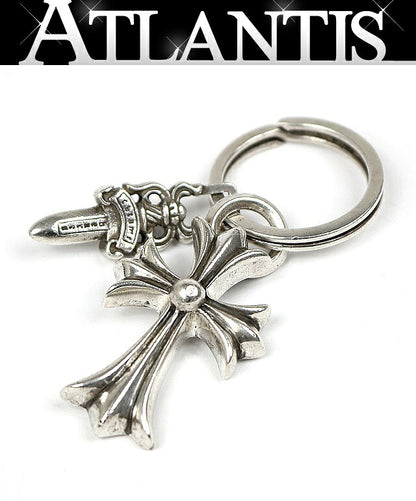 CHROME HEARTS Small Cross Silver Keyring Size ONE SIZE