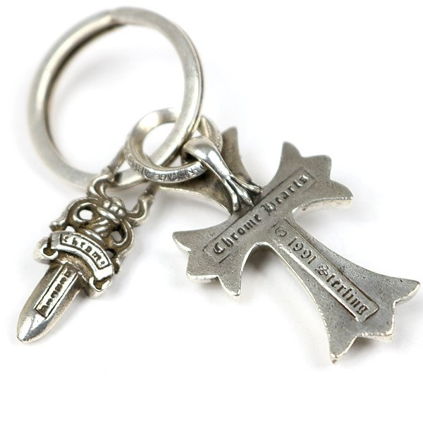 CHROME HEARTS Small Cross Silver Keyring Size ONE SIZE