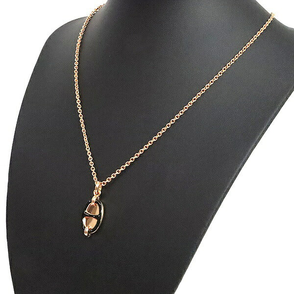 HERMES Mini Maillon PM Necklace Black/Rose Size ONE SIZE