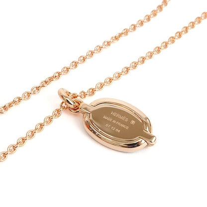HERMES Mini Maillon PM Necklace Black/Rose Size ONE SIZE