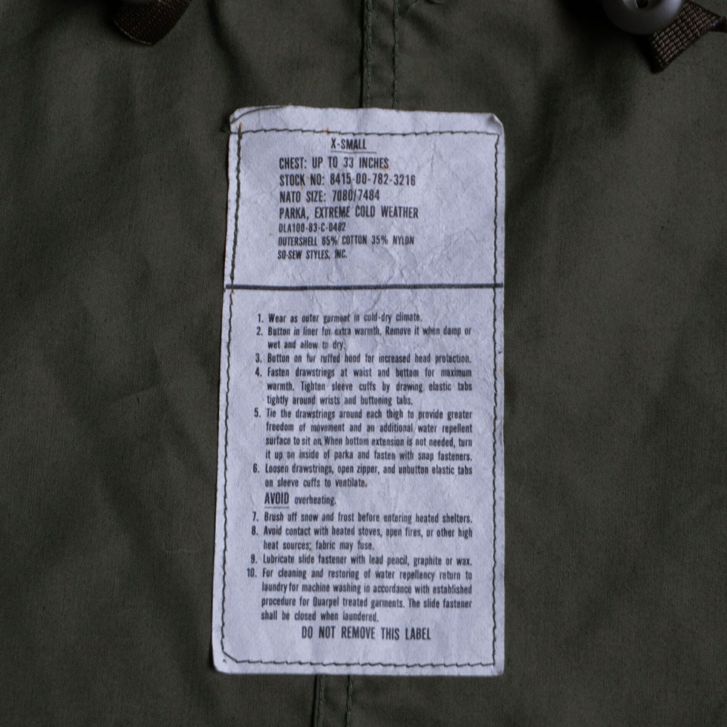 US ARMY 80S M-65 Mod Coat Size XS
