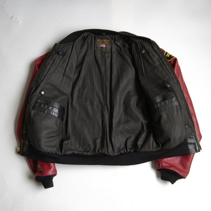 VANSON All-leather varsity jacket Black Size 38