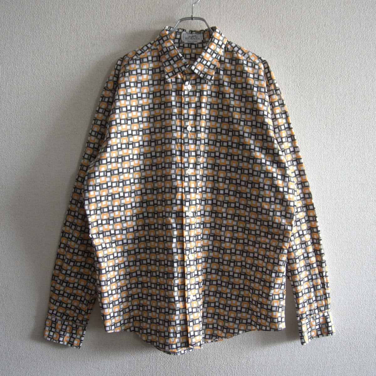 Hermes H Monogram Cotton Shirt Size 42