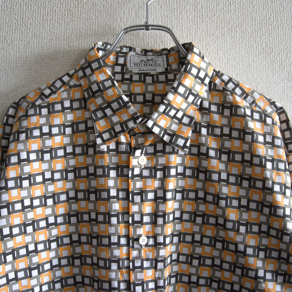 Hermes H Monogram Cotton Shirt Size 42