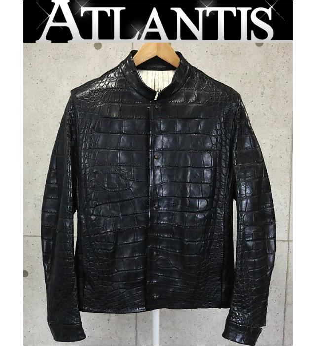ISAAC SELLAM Black Crocodile Leather Jacket Size M