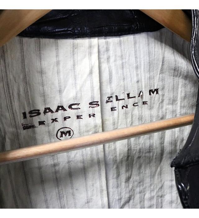 ISAAC SELLAM Black Crocodile Leather Jacket Size M