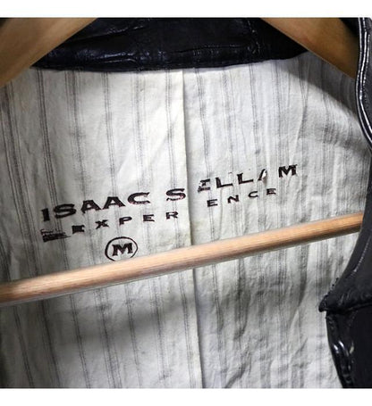ISAAC SELLAM Black Crocodile Leather Jacket Size M