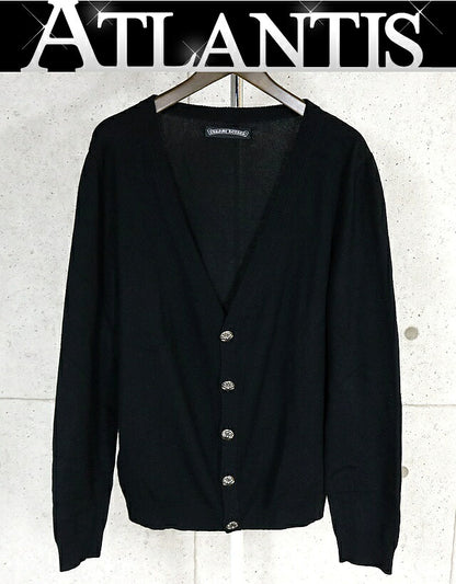 CHROME HEARTS Cashmere Cross Patch Cardigan Black Size M