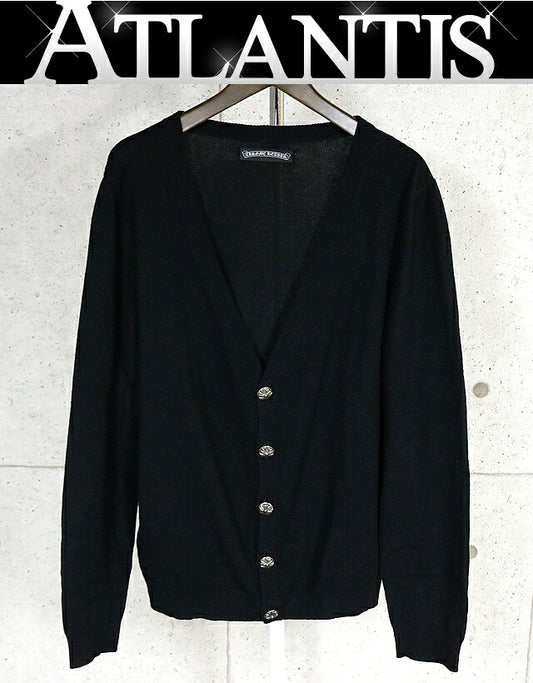 CHROME HEARTS Cashmere Cross Patch Cardigan Black Size M