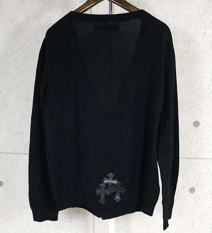 CHROME HEARTS Cashmere Cross Patch Cardigan Black Size M