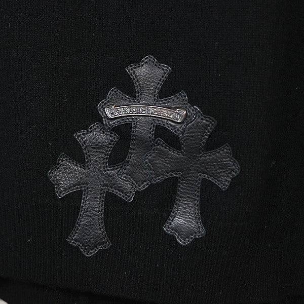 CHROME HEARTS Cashmere Cross Patch Cardigan Black Size M
