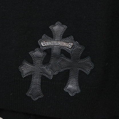 CHROME HEARTS Cashmere Cross Patch Cardigan Black Size M
