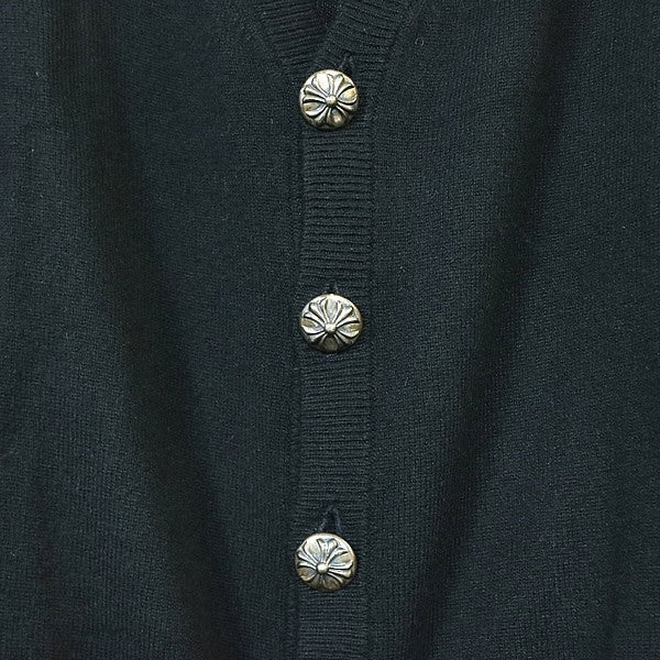 CHROME HEARTS Cashmere Cross Patch Cardigan Black Size M