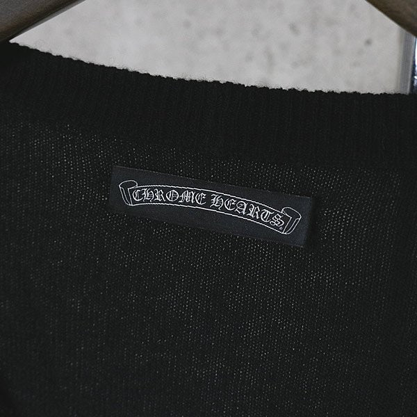 CHROME HEARTS Cashmere Cross Patch Cardigan Black Size M