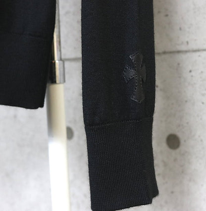 CHROME HEARTS Collared Cashmere Silk Patch Cardigan Size M