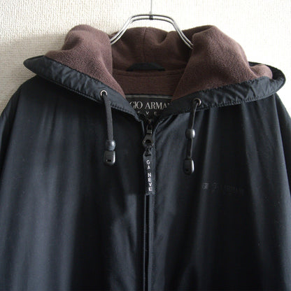 Giorgio Armani Hooded Coat Black Size 50