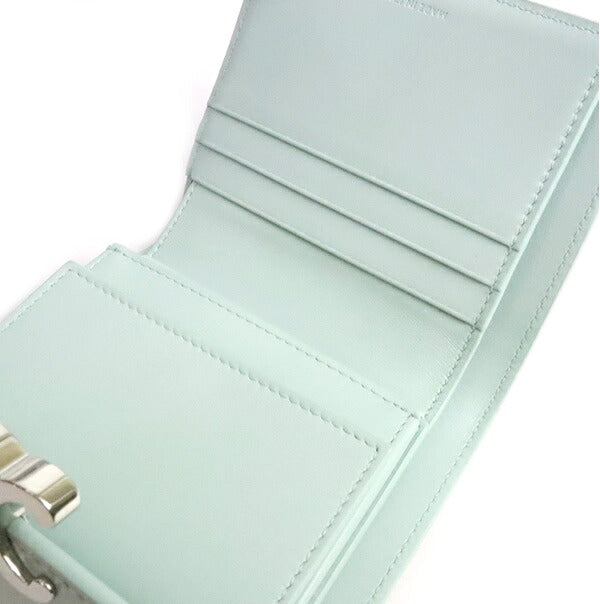 CELINE Triomphe Calf Leather Light Blue Wallet Size ONE SIZE