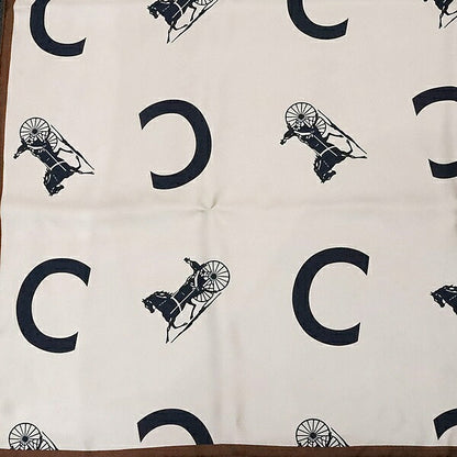 CELINE Silk Horse Carriage Pattern Scarf Brown Size ONE SIZE