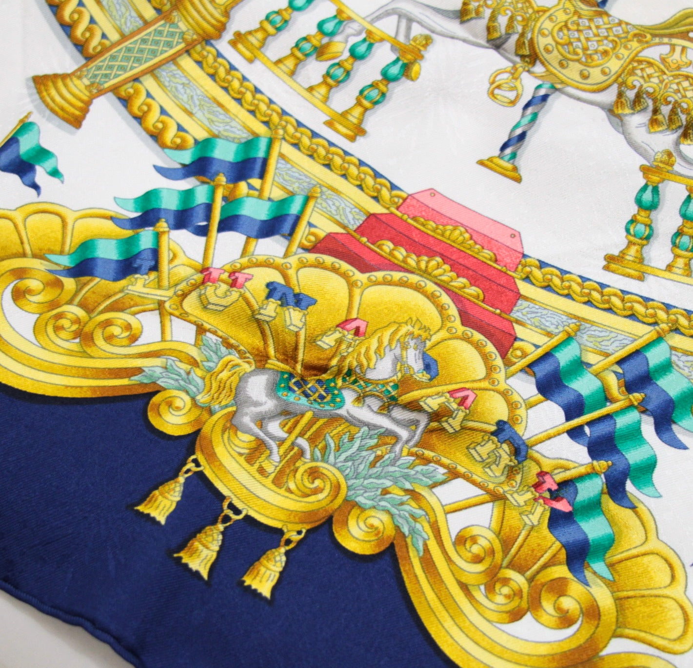 HERMES Carré 90 Luna Park Silk Scarf Blue Size ONE SIZE