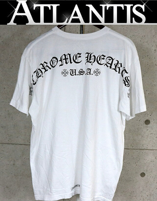 CHROME HEARTS Arch Logo Pocket T-Shirt White Size XL
