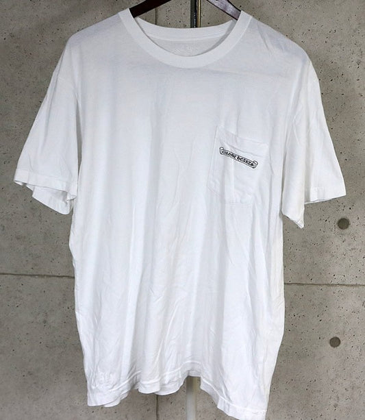 CHROME HEARTS Arch Logo Pocket T-Shirt White Size XL