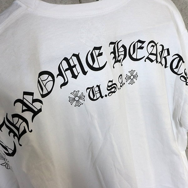 CHROME HEARTS Arch Logo Pocket T-Shirt White Size XL