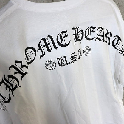 CHROME HEARTS Arch Logo Pocket T-Shirt White Size XL