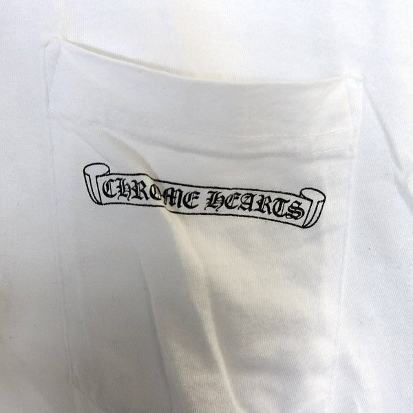CHROME HEARTS Arch Logo Pocket T-Shirt White Size XL