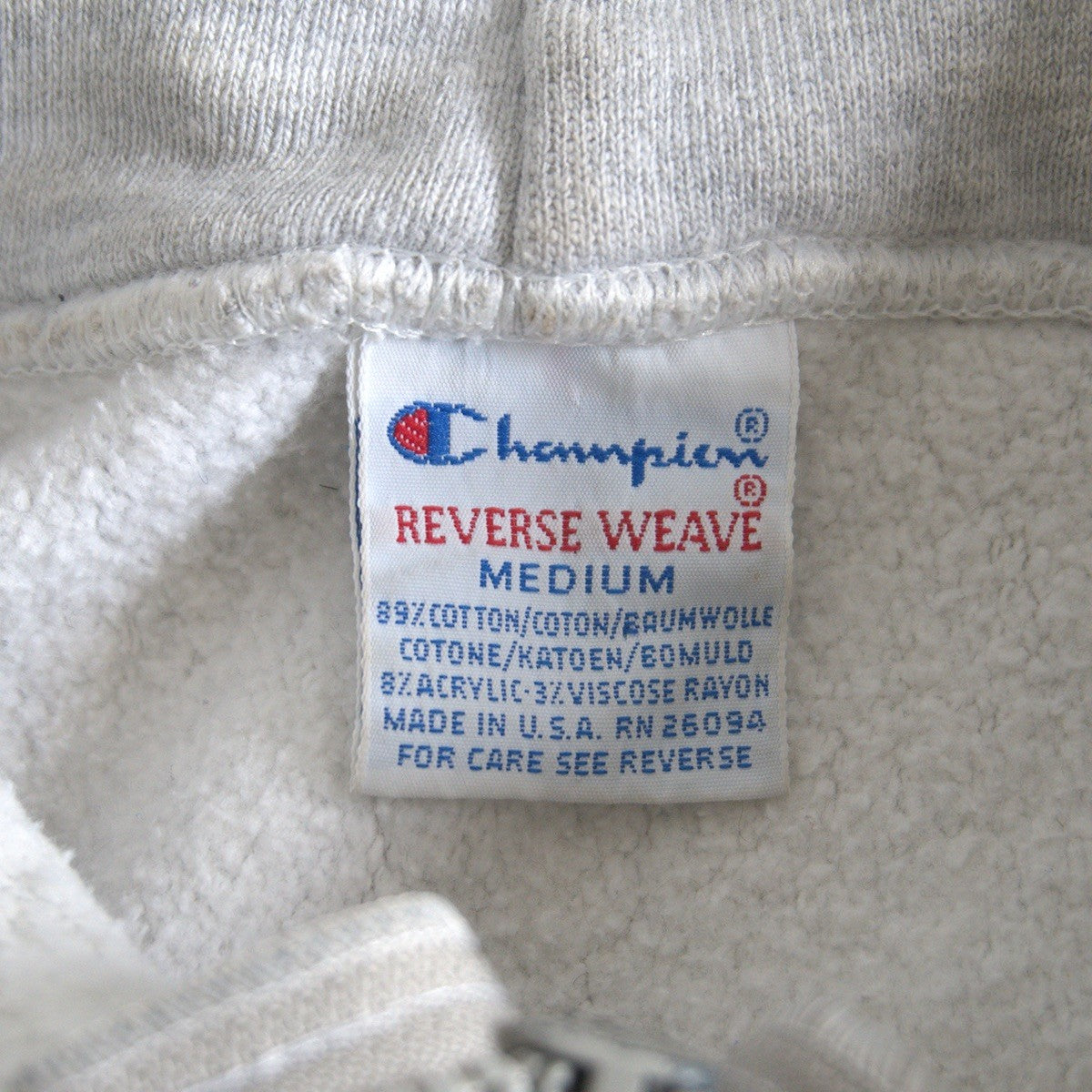 Champion 90S Reverse Weave Zip Hoodie Size M