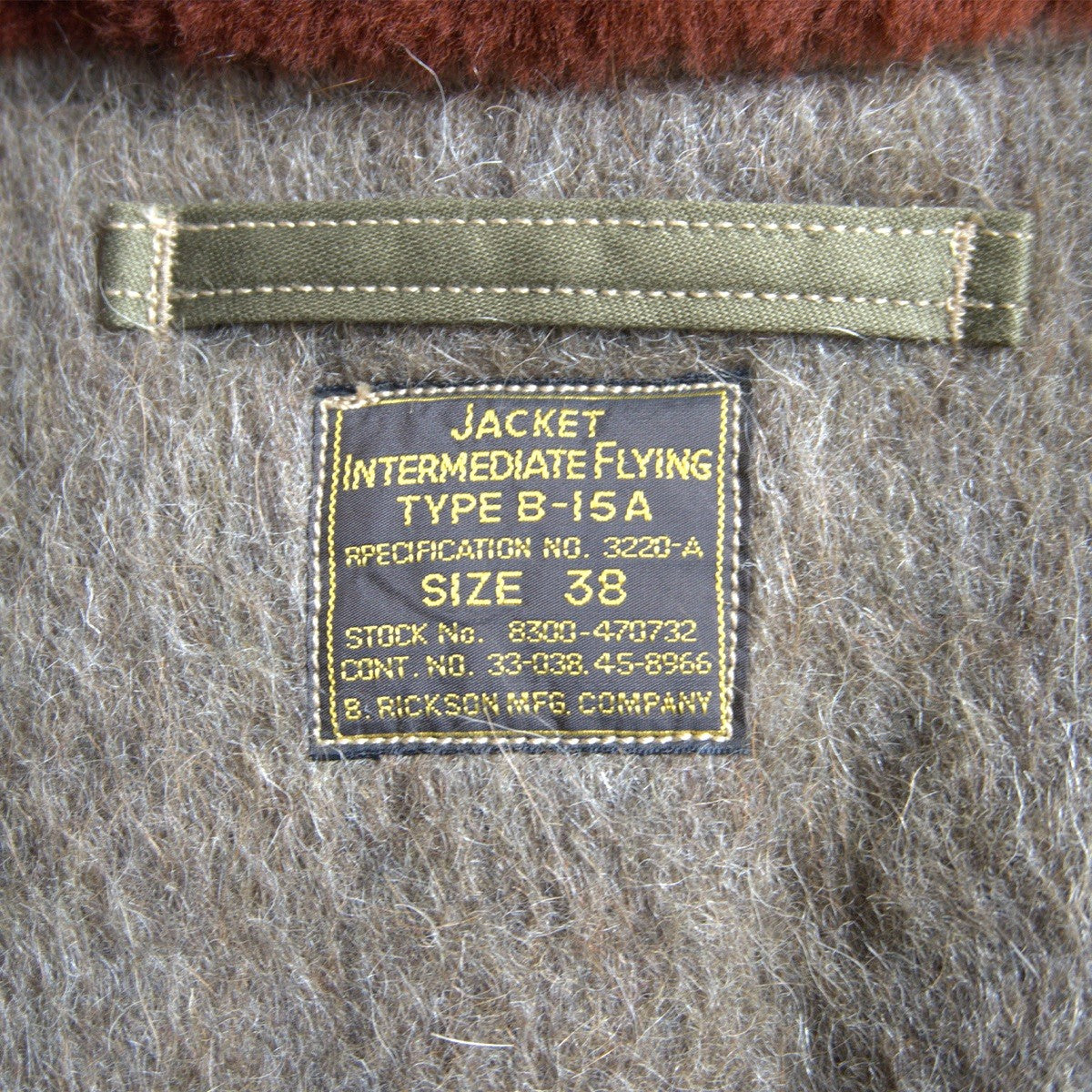 Buzz Rickson's B-15A Flight Jacket Size 38