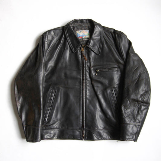 AERO LEATHER Highwayman Horsehide Jacket Black Size 42