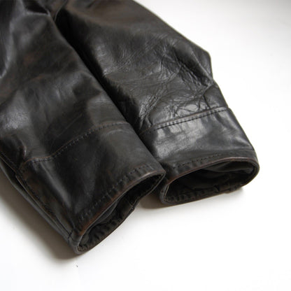 AERO LEATHER Highwayman Horsehide Jacket Black Size 42