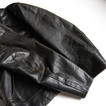 AERO LEATHER Highwayman Horsehide Jacket Black Size 42