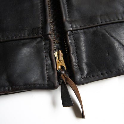 AERO LEATHER Highwayman Horsehide Jacket Black Size 42