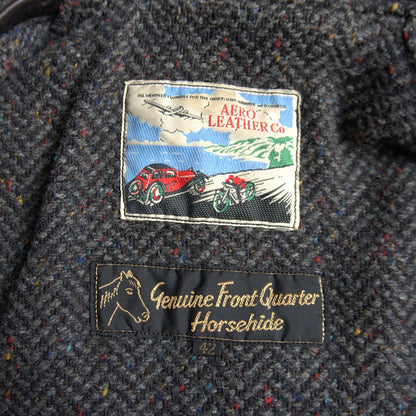 AERO LEATHER Highwayman Horsehide Jacket Black Size 42
