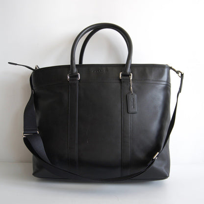 COACH 2-Way Smooth Leather Tote Bag Black Size ONE SIZE