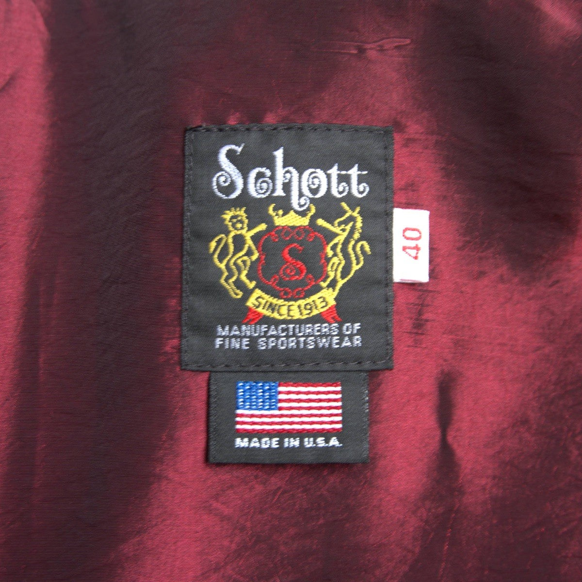 Schott Single Rider Jacket Black Size 40