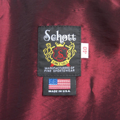 Schott Single Rider Jacket Black Size 40