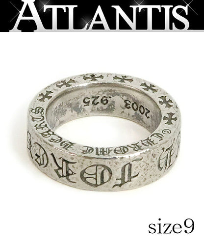 CHROME HEARTS 6mm "FOREVER" Spacer Silver 925 Ring Size ONE SIZE
