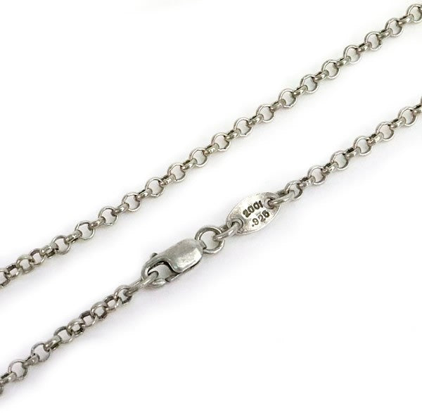 CHROME HEARTS Roll Chain Silver Necklace 18in Size ONE SIZE