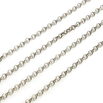 CHROME HEARTS Roll Chain Silver Necklace 18in Size ONE SIZE