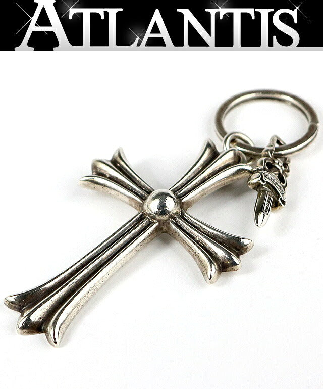 CHROME HEARTS Large Cross Split Silver Keyring Size ONE SIZE