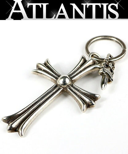 CHROME HEARTS Large Cross Split Silver Keyring Size ONE SIZE