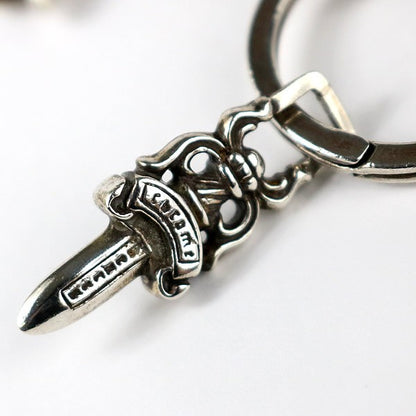 CHROME HEARTS Large Cross Split Silver Keyring Size ONE SIZE