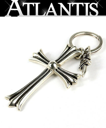 CHROME HEARTS Large Cross Split Silver Keyring Size ONE SIZE