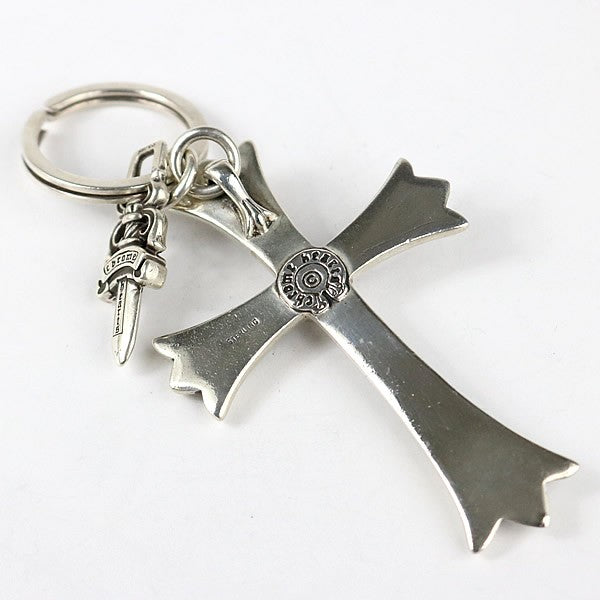 CHROME HEARTS Large Cross Split Silver Keyring Size ONE SIZE