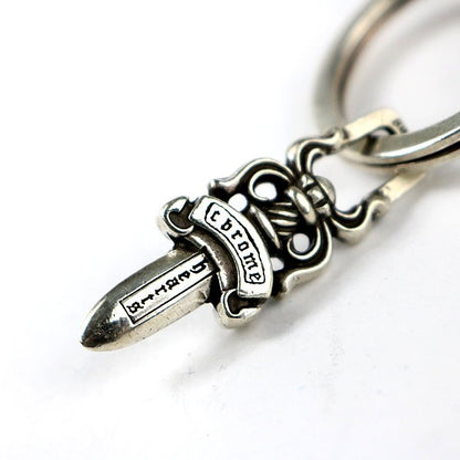 CHROME HEARTS Large Cross Split Silver Keyring Size ONE SIZE
