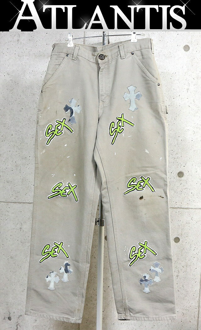 CHROME HEARTS Matty Boy Sex Records Light Khaki Pants Size 30