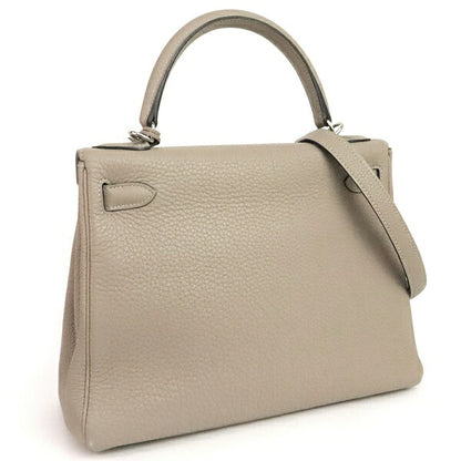 HERMES Kelly 28 Retourne Handbag Gray Size ONE SIZE